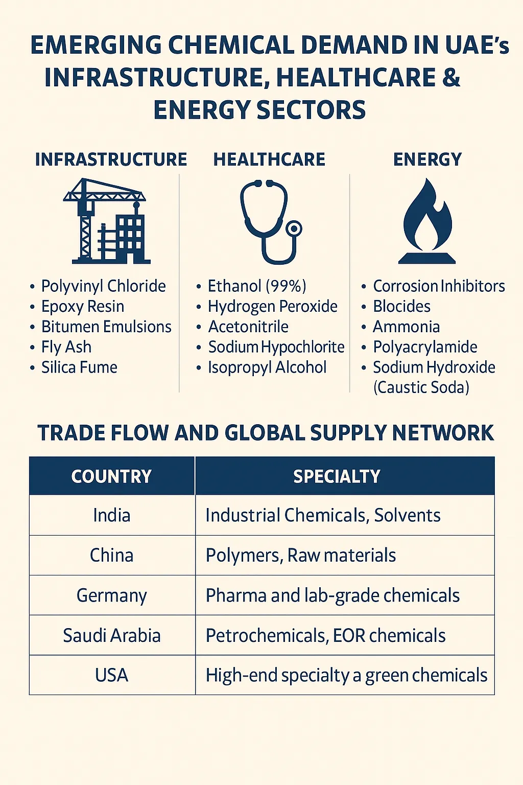 Emerging Chemical Demand in UAE’s Infrastructure, Healthcare & Energy Sectors